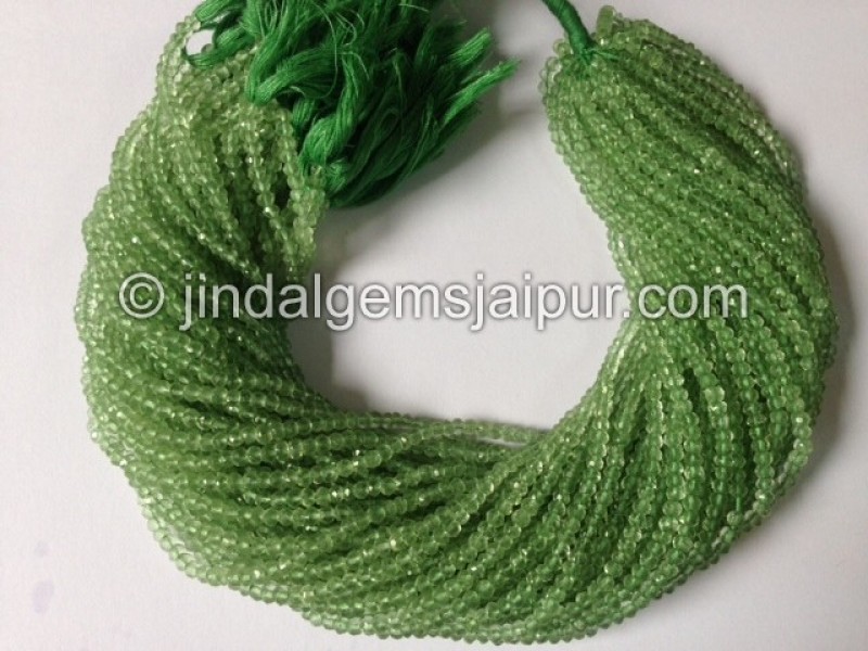 Green Amethyst Faceted Roundelle Shape Beads